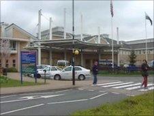 Royal Glamorgan Hospital sign