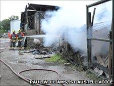 Luxulyan fire. Pic: Paul Williams, St Austell Voice