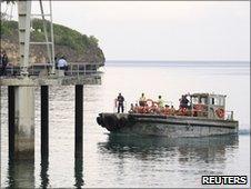 Undated handout photo of a patrol boat transporting suspected illegal immigrants to an Australian government immigration detention centre on Christmas Island.