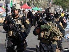 Iraqi security forces in Kadhimiya, Baghdad, 8 July