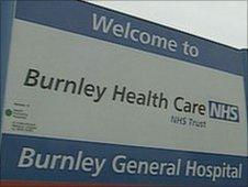 Burnley hospital sign