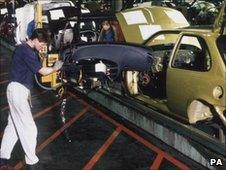 Ford Fiesta production line at the Ford Motor Comany in Dagenham in 1996