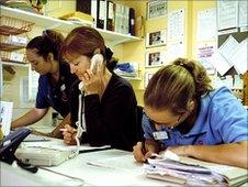 Nurses in hospital in Sussex