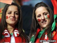 Portugal fans at the game against Ivory Coast