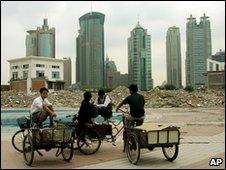 Scavengers at a construction site in Shanghai