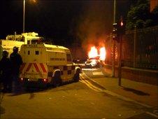 Trouble in Belfast on Sunday night Picture by Liam McNamara