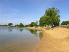 Beach at Cotswold Water Park