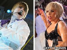 Justin Bieber and Lady Gaga