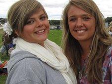 Rachel Seymour (right), 17, from Sheffield and her friend Beth Mears