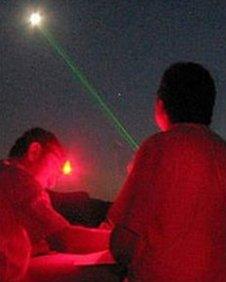 A beam from a laser pen