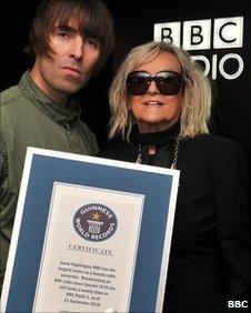 Liam Gallagher and Annie Nightingale