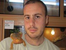 Dave Marsden with a dragon lizard