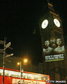 Big Ben with Australian cricketers