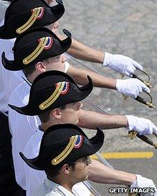 French soldiers on parade