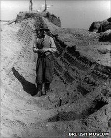 Archaeologist Basil Brown at Sutton Hoo