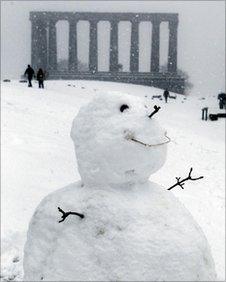 A snowman in Scotland