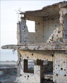 Shelled building in northern Lebanon