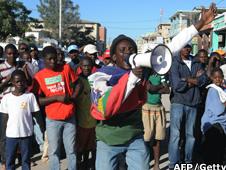 Protesters in Haiti