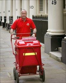 Postman delivering letters