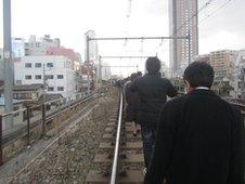 Train track in Tokyo