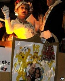 A float with people dressed as the British Royal Family during the 2011 Gay and Lesbian Mardi Gras in Sydney, Australia