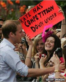 Prince William with crowds in Australia