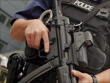 Armed police officer