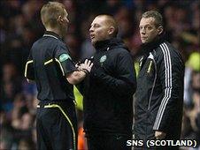 Calum Murray, Neil Lennon and Iain Brines