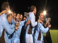 North celebrate winning the Guernsey FA Cup