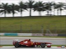 Fernando Alonso's Ferrari at Sepang