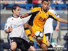 AFC Telford's Stuart Whitehead (left) and Boston's Spencer Weir-Daley