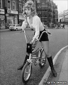 Woman on a Raleigh Chopper in 1971