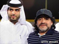 Diego Maradona with unidentified Emirati official