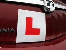 Learner plate on car