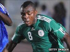 Striker Emmanuel Emenike in action for Nigeria