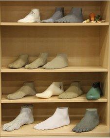 Moulds of sportstars' feet