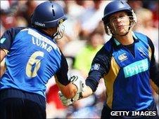 Michael Lumb (left) and Jimmy Adams