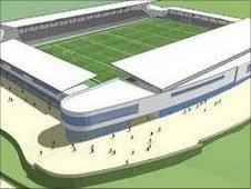 Artists' impression of Stadium for Cornwall