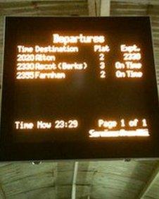 Train departure board. Photo: Kylie Barton