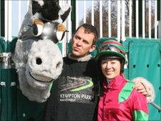 Hayley Turner (right) with BBC Radio 1's Scott Mills