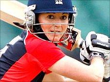 Charlotte Edwards hits through the offside