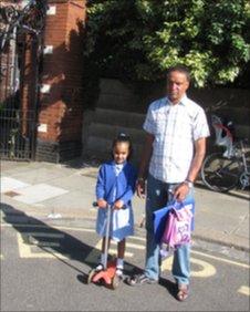 Peminder Grewal and his daughter