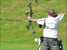 Guernsey archer shooting at the 2011 Island Games in the Isle of Wight