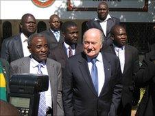 Sepp Blatter in Harare on 4th July