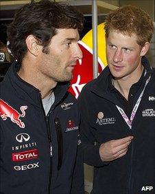 Mark Webber and Prince Harry