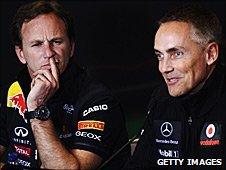 Red Bull team principal Christian Horner and his McLaren opposite number Martin Whitmarsh