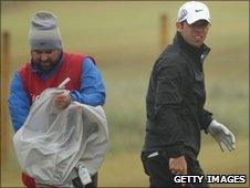 Paul Casey and caddy Craig Connelly (left)