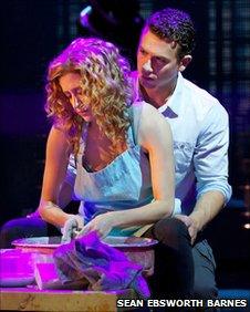 Richard Fleeshman and Caissie Levy lead the cast in Ghost The Musical playing Sam and Molly in Matthew Warchus’ stage musical version (Photo: Sean Ebsworth Barnes)