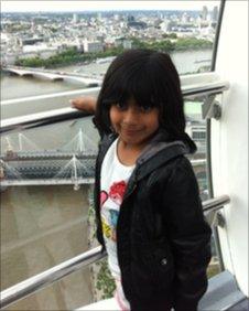 Khadija aged 7 on the London Eye