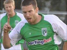 Ross Allen playing for Guernsey FC